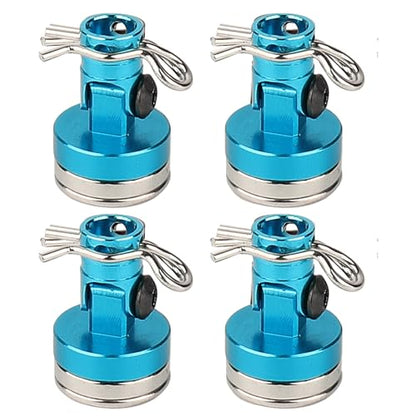 4PCS RC Magnetic Body Post with Clips,Alloy Magnetic Stealth Invisible Body Shell Mount Column Compatible with HSP Redcat Himoto Traxxas SCX10 4WD 1/10 RC Car (Blue) - color: Blue