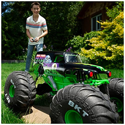 Monster Jam, Official Mega Grave Digger All-Terrain Remote Control Monster Truck with Lights, 1:6 Scale, Kids Toys for Boys and Girls Ages 4-6+ - color: Mega Grave Digger (V1)
