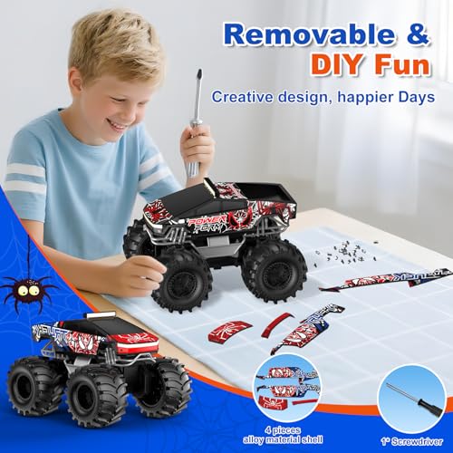 Amphibious Remote Control Car, 1:18 Waterproof Monster Truck Toys RC Cars, 2.4GHz RC Trucks 4WD All Terrain Off-Road Pickup, Kids Christmas Birthday Presents for Boy Girl Toys Age 6 7 8 9 10 11 12 - color: Black