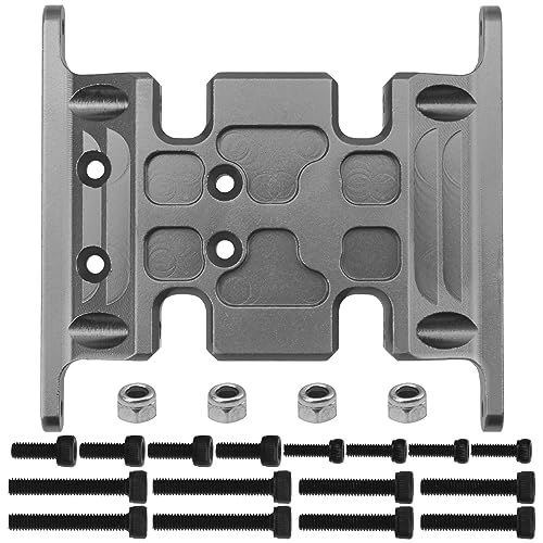 Aluminum Center Transmission Skid Plate Mount Gearbox Mount Base Compatible with Axial SCX10 1/10 RC Rock Crawler Car (Titanium) - color: Titanium