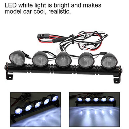Pilipane 5 pcs LED RC Car Lights, RC Car Light Bar Kit, 1/10 Scale RC Crawler Car Roof Light Bar Spotlights Fit for for RC Crawler Car Truck Accessories
