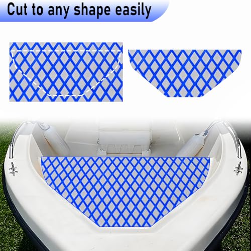 98.4"X43.31" Boat Flooring Self-Adhesive EVA Foam Boat Decking Marine Yacht RV Pool Non-Skid - color: Light grey and blue