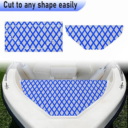 98.4"X43.31" Boat Flooring Self-Adhesive EVA Foam Boat Decking Marine Yacht RV Pool Non-Skid - color: Light grey and blue