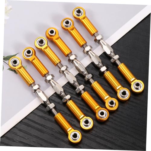 6pcs Rc Car Rod Linkage Aluminum Turnbuckle Rods CNC Milled Made of Metal for Rc Truck Buggy - color: Yellow