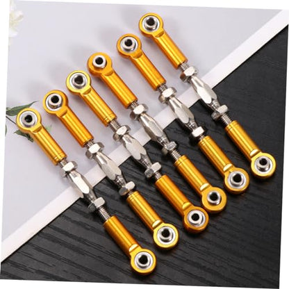 6pcs Rc Car Rod Linkage Aluminum Turnbuckle Rods CNC Milled Made of Metal for Rc Truck Buggy - color: Yellow