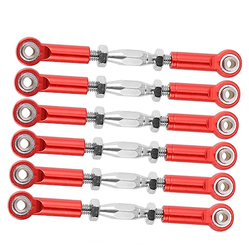 Hemoton 18pcs Rc Car Rods Turnbuckle Rod Linkage Material CNC Machined Fit for Rc Trucks - color: Redx3pcs, size: 7.1X1X0.8cmx3pcs