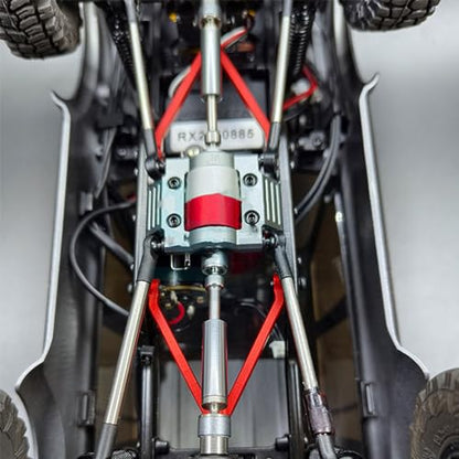 Front Upper Control Arm Bar Rod Links Assembly Replacement Metal Upper Connecting Rods Compatible for FMS FCX18 LC80 1/10 RC Crawler Car Upgrades Parts (RED) - color: Red