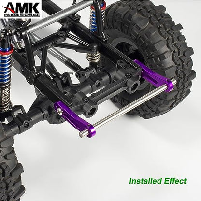 AMK Adjustable 1/10 Scale Bumper Mount Front Rear, Metal Bumper Set Complete for RC Crawler Body LCG Chassis Axial SCX10 II Element Enduro Gen7 Gen8 TRX6 TRX4 Upgrades (Black) - color: Black