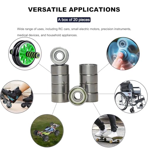 20 PCS MR63ZZ Deep Groove Double Shielded Ball Bearings - 3x6x2.5mm Micro Bearings for 3D Printers, Electric Motors, Home Appliances, Garden Machiner (MR63-ZZ) - size: MR63-ZZ