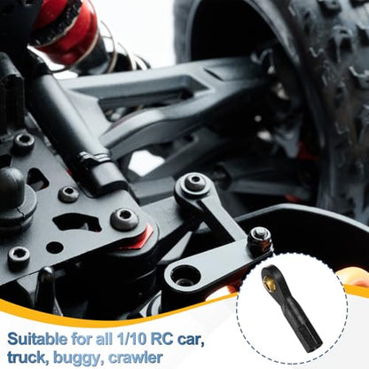 MECCANIXITY M2.5xL24mm RC Plastic Tied Rod Ends Link Ball Joint Head Kit Ball Head Link Joints Steering Linkage Upgrade Accessories for RC Crawler Car Pack of 11, Black - size: M2.5xL24mm