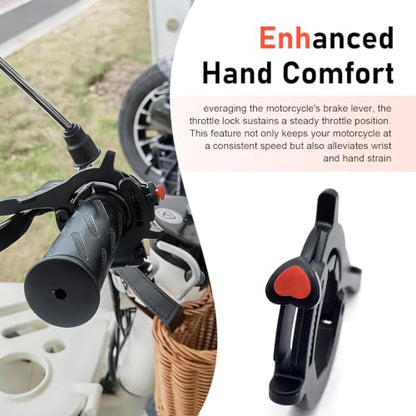 Motorcycle Cruise Control Assist, Motorcycle Throttle Lock, Adjustable Grip Clamp, Universal for Motorcycle Throttle Cruise Control Accessories (Black)
