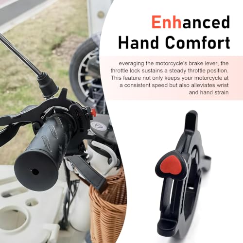 Motorcycle Cruise Control Assist, Motorcycle Throttle Lock, Adjustable Grip Clamp, Universal for Motorcycle Throttle Cruise Control Accessories (Black)