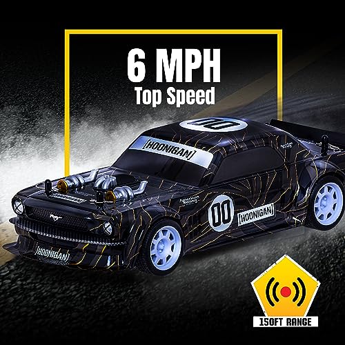 Hoonigan Mustang Remote Control RC Car for Kids – 3.7V, 2.4 GHz, Detailed Replica Design, USB Rechargeable Battery Included, 1:16 Scale, 150 ft Range, 6 Mph - size: 1:16, style: Hoonigan