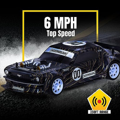 Hoonigan Mustang Remote Control RC Car for Kids – 3.7V, 2.4 GHz, Detailed Replica Design, USB Rechargeable Battery Included, 1:16 Scale, 150 ft Range, 6 Mph - size: 1:16, style: Hoonigan