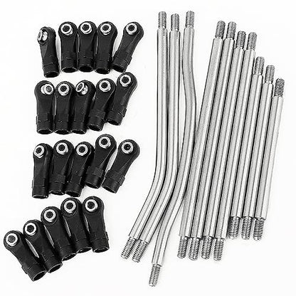 10Pcs Stainless Steel Link Rod Linkage Set with Ball End for Axial for 1/10 RC Crawler Axial SCX10 PRO Upgrade Part