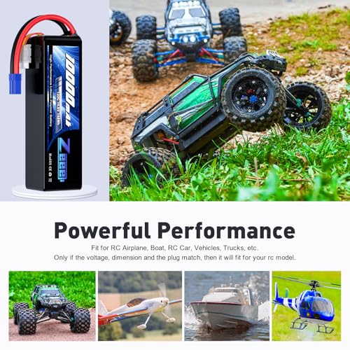 Zeee 4S Lipo Battery 10000mAh 14.8V 120C with EC5 Connector(2 Pack) | Soft Case RC Battery Compatible with Xmaxx RC Car Truck Tank Racing Hobby Models