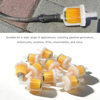 6 PCS Gas Inline Fuel Filters, 1/4 Inch Inline Auto Engine Fuel Filter Replacement with Magnet, Transparent Plastic Gas Filters Universal for Motorcycles Bikes Scooters ATVs