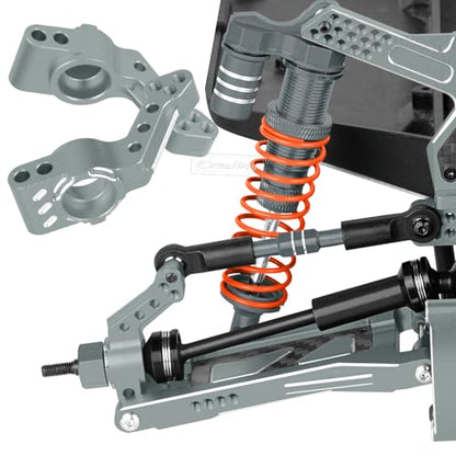 RC Caster Block Set Upgrades Part for 1/10 2WD Slash/Rustler/Stampede 2WD/Bandit 2WD VXL,Aluminium Left Right Caster Blocks,Front Steering Block,Rear Stub Axle Carriers,Titanium