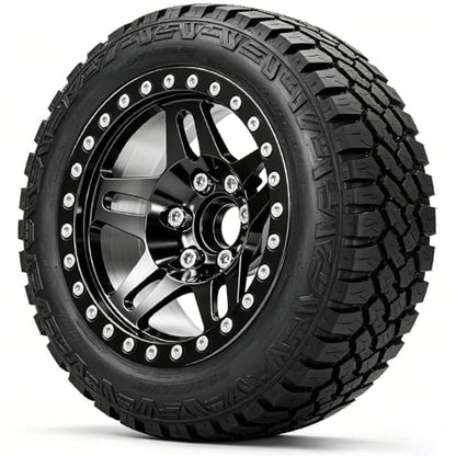 STMU 2.2 Inch Aluminum Beadlock Turbine Wheels - Perfect Fit for SCX10 TRX4 VS4-10 Gen8 1/10 RC Crawler Vehicles (Black) - color: Black