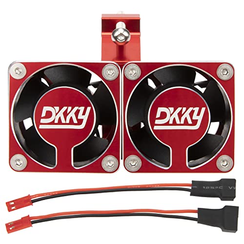 DKKY RC Motor Cooling Fan Heatsink 20000 RPM 54-58mm Ajustable Mount for ARRMA Axial 1/5 1/6 1/7 RC Models with 1717 5687 56113 2028 Motor (Red) - color: Red