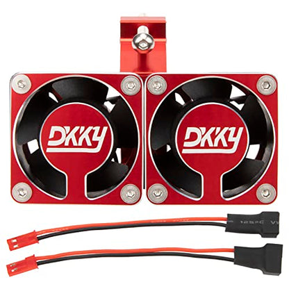 DKKY RC Motor Cooling Fan Heatsink 20000 RPM 54-58mm Ajustable Mount for ARRMA Axial 1/5 1/6 1/7 RC Models with 1717 5687 56113 2028 Motor (Red) - color: Red