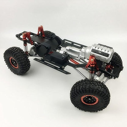 KYX Racing V8 Engine Motor 2 Speed Gearbox + Axle Servo Mount + Modified Battery Tray Set for 1/10 Rc Crawler SCX10 II