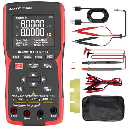 LCR Meter Handheld Digital Bridge Battery Internal Resistance Tester DQ02-2-in-1 High-Precision Capacitance and Battery Tester(DQ02 KitII) - size: DQ02 KitII