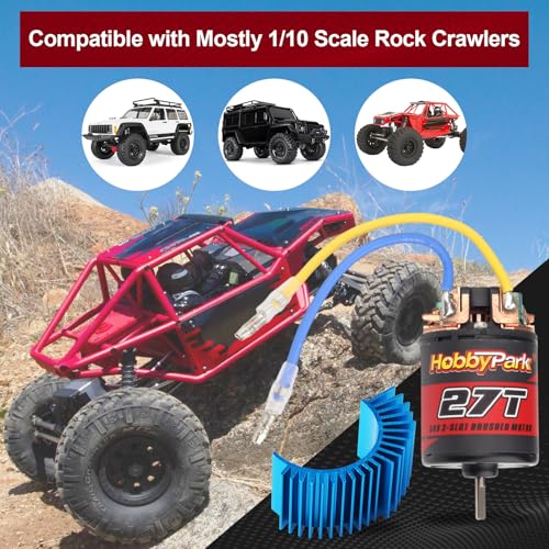 HobbyPark 27T Motor 540 Brushed 3.175mm Shaft Electric Engine w/Heatsink for 1/10 RC Crawlers Rock Racers Cars