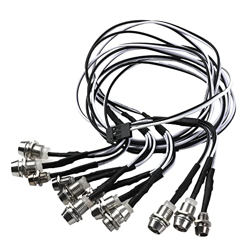 RC 12 LED Headlight 5mm/3mm LED Light Compatible with Traxxas TRX-4 Axial SCX10 II 90046 D90 D110 1/10 RC Crawler Car
