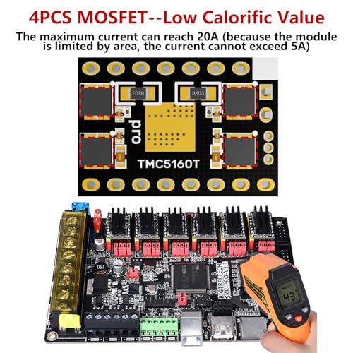 BIGTREETECH TMC5160T V1.0 SPI Stepper Motor Driver Ultra-Silent Drivers Support SPI with Heatsink for Manta M8P/Octopus/Octopus Pro/SKR 3/SKR 3 EZ/SKR Pro 3D Printer Control Board (4 PCS) - style: TMC5160T V1.0*4