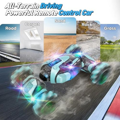 ZMMB Gesture Sensing RC Stunt Car - Best Gifts for Boys 6-12 Year Old 360° Rotating 4WD Remote Control Transform Hand Controlled Car Birthday Presents for Kids Age 7 8 9 10 11 yr - color: Rc Stunt Car
