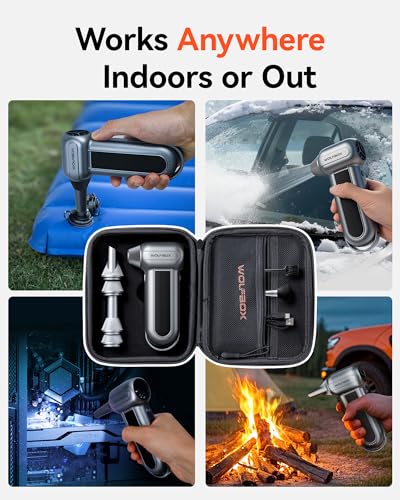 WOLFBOX Hard Carrying Case for MF100 Electric Air Duster [CASE ONLY, Device Not Included], Shockproof Travel Storage Bag for Compressed Air Blower & Accessories, Splash-Proof - size: SB100-MF100