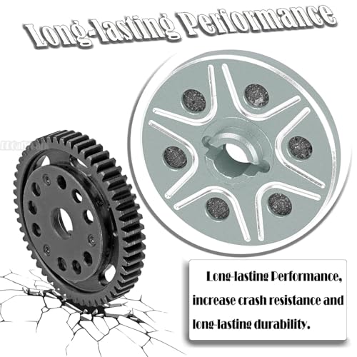 RC 53T Spur Gears 0.8Mod Upgrades Part for 1/10 Slash 2WD (VXL)/Stampede 2WD (VXL)/Rustler 2WD (VXL)/Bandit 2WD (VXL),BRCatWPark Steel Metal Extra-Heavy Slip limiting Clutch,Titanium - color: Titanium - (53t)