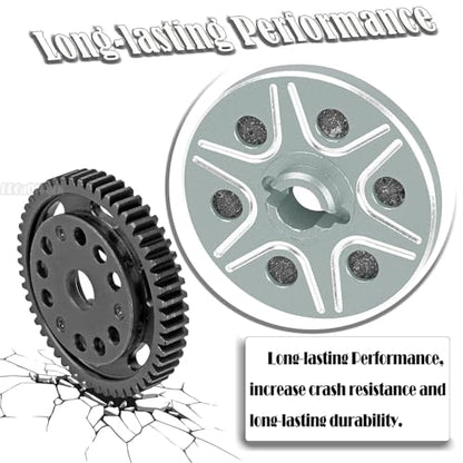 RC 53T Spur Gears 0.8Mod Upgrades Part for 1/10 Slash 2WD (VXL)/Stampede 2WD (VXL)/Rustler 2WD (VXL)/Bandit 2WD (VXL),BRCatWPark Steel Metal Extra-Heavy Slip limiting Clutch,Titanium - color: Titanium - (53t)