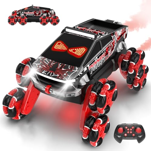 8WD Gesture Sensing RC Stunt Car Toys for Boys, Spider Remote Control Car | Hand Controlled Remote Control Car with Cool Light, Music & Spray, Christmas Birthday Gift for Kids 6 7 8 9 10 11 Year Old