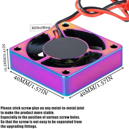 RC 40 * 40MM 14000 RPM Motor Cooling Fan Brushless Motor Heat Sink 4.8-8.4V Upgrades Part for 1/10 1/8 4068 4092 4074 RC Car Brushless Motor，Alloy High Speed Heatsink Cooling Fan,2PCS