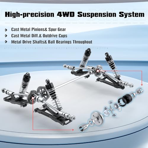 HAIBOXING 1:14 RC Trucks, High-Speed Remote Control Car for Adults | 39KM/H Fast RC Car. 4WD Hobby Monster Truck +2 Shells & 2 Rechargeable Batteries for 40+Min Play.