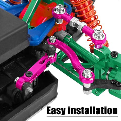 RC Aluminum Metal Turnbuckle Camber Links Toe Links with Rod Ends Steering Linkage Set Upgrade Parts for 1/18 LaTrax Teton,Desert Prerunner.Pink(Replace 7636) - color: Pink(7pcs)