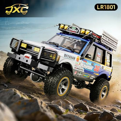 WPLDEWAN RC Rock Crawler RC Truck 4x4 1/18 Scale Remote Control Truck RTR | All Terrain Car Off Road Hobby Climber for Adult with Proportional Control 3 Speed Light System LR1801