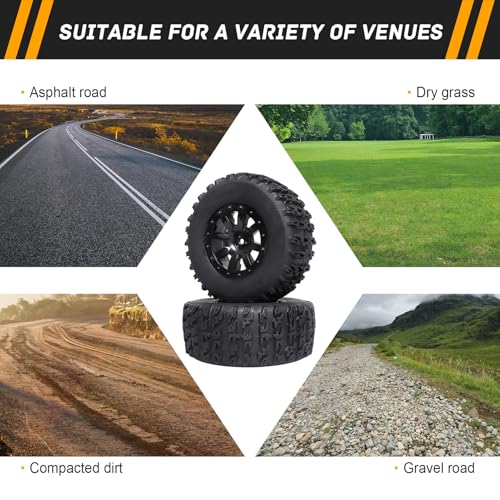 1/10 Short Course Truck Tires and Wheels Tyres for Traxxas HSP Tamiya HPI Kyosho Losi Redcat Racing RC Model Car, Set of 4 (Style A) - style: Style A