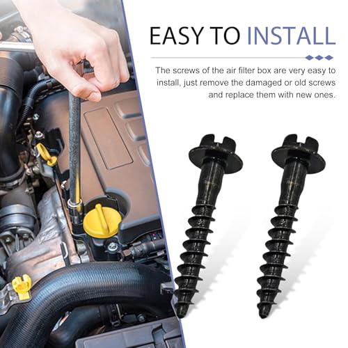 5PCS Air Box Screw, Steel Anti-Slip Air Box Housing Retaining Bolts, BAS01003 Screws, Replacement OEM# 11549031 6509605AA, Compatible with Dodge Pontiac (Black)