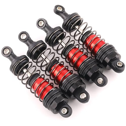 Oiled 4Pcs 66mm Aluminum Oil Shock Set for 1/12 1/14 1/16 RC Cars - Front/Rear Upgrade Compatible with WLtoys 144001, 124019, MJX 16208, HBX - color: Bz-black-red-75mm