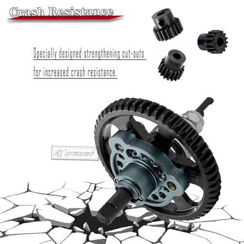54T Spur Gear Upgrades Part for Slash Stampede Rustler 4X4（VXL）, Hardened Steel Slipper Clutch Eliminator 54T Spur Gear with Pinions Gears Set(15T 17T 19T) RC Upgrades,#6878,Titanium - color: Titanium(54T)