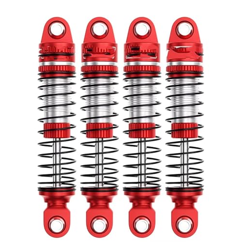 RC Car Shock Absorbers Compatible with TRX4M 1/18 RC Crawler Car Upgrade Parts Replacement Accessories 4PCS 52mm Aluminum Front Rear Shocks Absorbers(Red) - color: Red