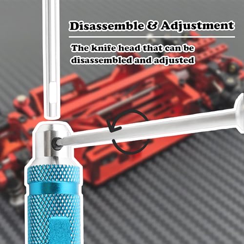 4 Pieces Hex Screw Driver Set 1.5mm 2.0mm 2.5mm 3.0mm Allen Wrench Keys Screwdriver Kit RC Repair Tools for Traxxas RC Car Drone Multi-Axis Helicopter Arrma Axial Losi Redcat Racing (Blue) - color: Blue