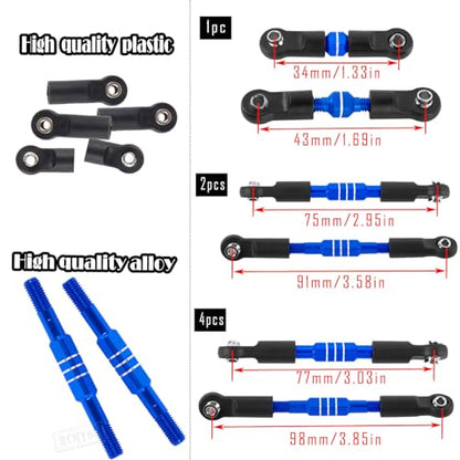 Aluminum Turnbuckles Camber Links Upgrades Part for 1/10 Slash/Stampede/Rustler/Bandit 4x4 4WD VXL,Alloy Turnbuckles Camber Links Hops Up,Navy Blue - color: Navy Blue - (Upgrades)