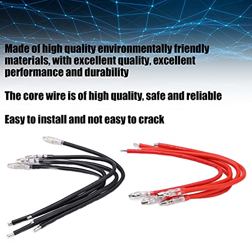 RC Motor Extension Cables, 10-Pack 4mm Rubber Plug Connector Wire, 6AWG Silicone for Axial SCX10, GEN8 Model Toys