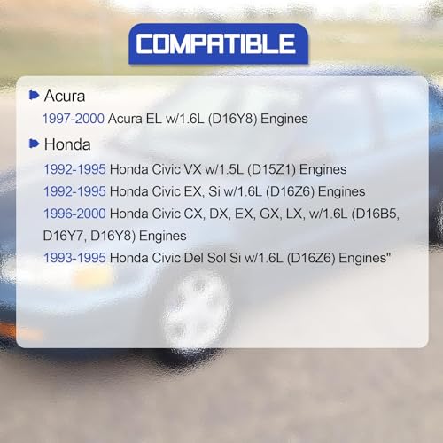 RC-HE76 Spark Plug Wire Kit for 92-00 Civic Del Sol 1.6L 97-00 Acura EL | for D16Y7/Y8/Z6/B5 D15Z1 1.6L Engines Replaces 8034, 32722P2FA03,4PCS