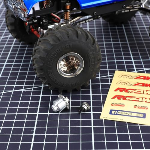 RCAWD Full-Metal Differential Assembly with Drive Gear for 1/18 1/24 Scx24 FMS Fcx18 Fcx24 Rc Crawler Car Upgrade Parts Silver - color: Silver