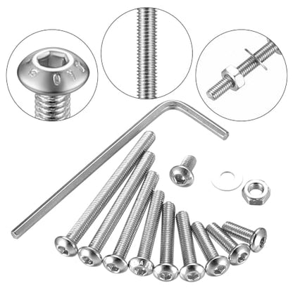 945 Pcs M3 Screws Assortment Kit, Metric Nuts and Bolts Assortment Kit, Hex Socket Button Head Cap Screw Bolts and Nuts Kits, Hex Socket Screw Set, Machine Screws Set, with Spanner(Silver) - size: M3